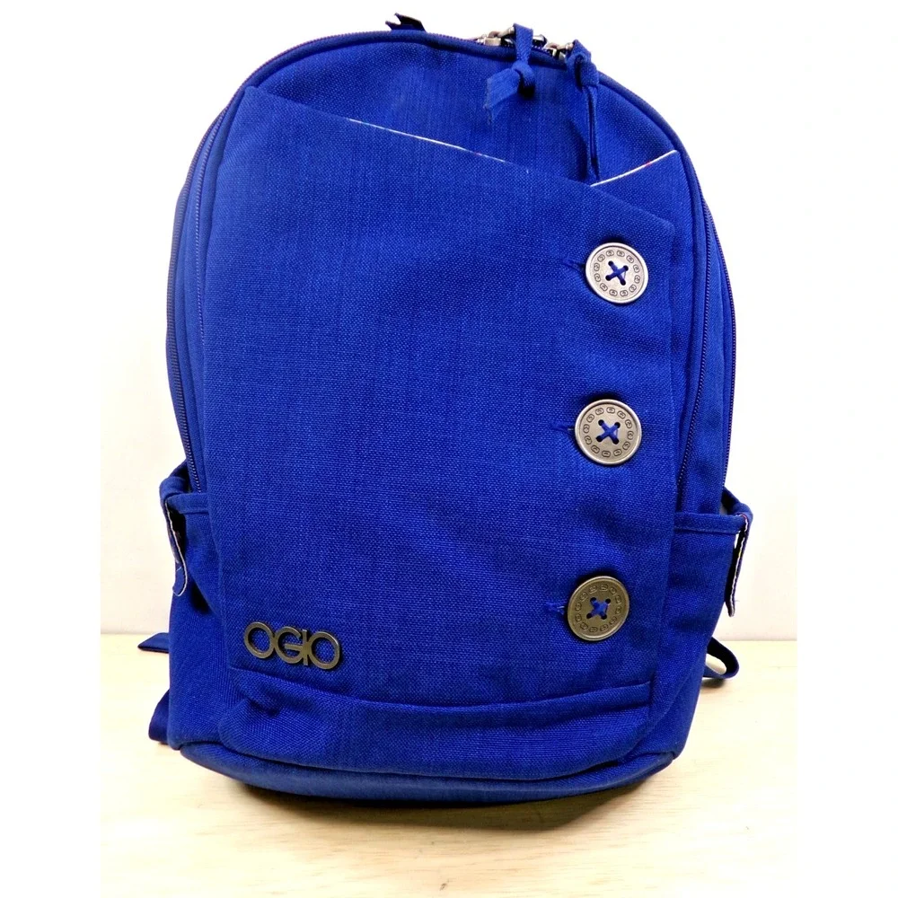 OGIO Soho Laptop Backpack Blue with Polka Dot Interior Padded Tech Bag